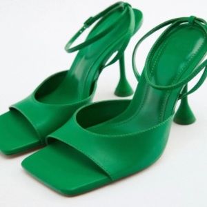 ZARA GREEN Heeled Sandals